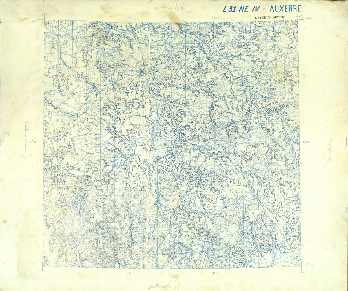 (N:33195) FRANCIA ORIGINALI A TIPI SEPARATI - AUXERRE SEZ. L31 IV N.E. CURVE. (SE007560) Carte e stampe antiche: riproduzione a colori su carta (formato A1)