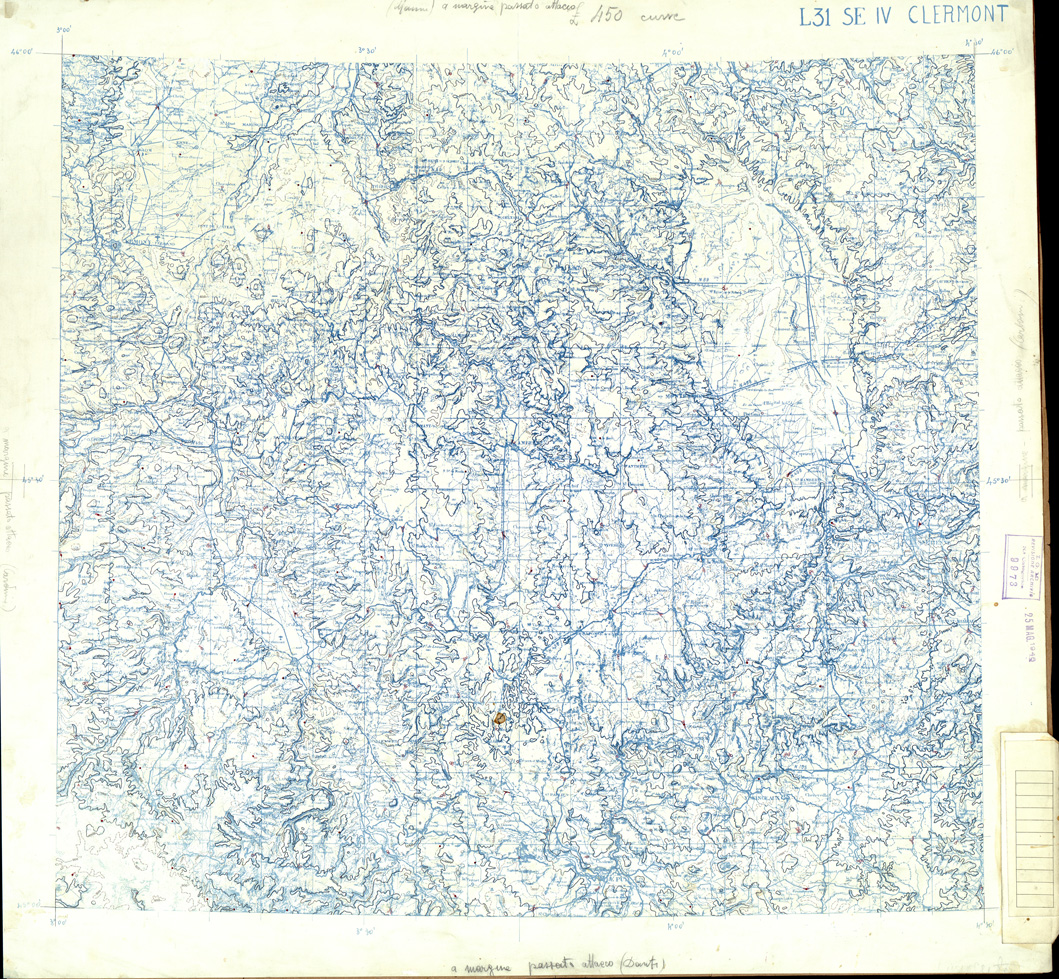 (N:33218) FRANCIA ORIGINALI A TIPI SEPARATI - CLERMONT SEZ. L31 IV S.E. CURVE. (SE007576) Carte e stampe antiche: riproduzione a colori su carta (formato A1)