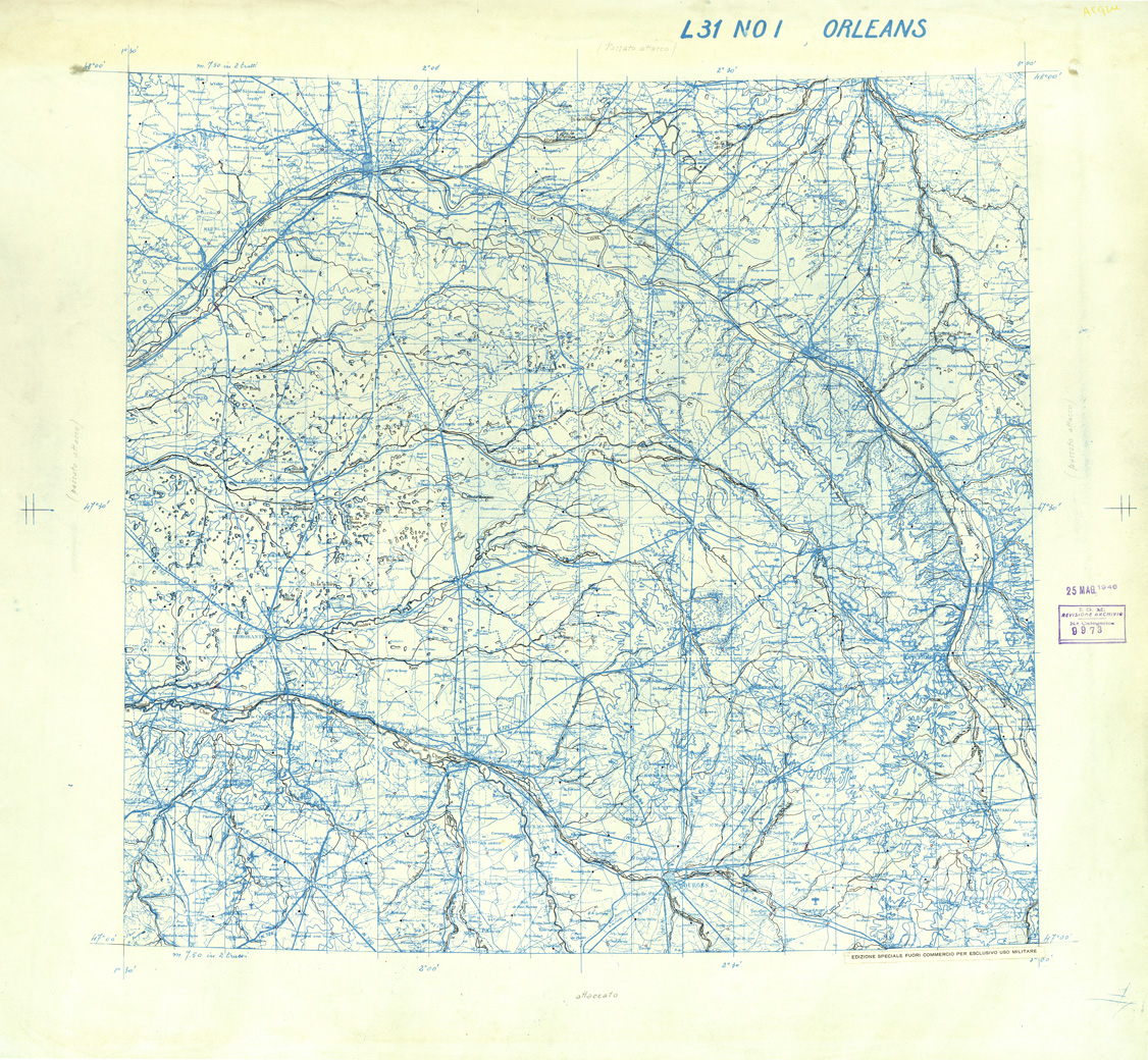 (N:33237) FRANCIA ORIGINALI A TIPI SEPARATI - ORLEANS SEZ. L31 I N.O. ACQUE. (SE007595) Carte e stampe antiche: riproduzione a colori su carta (formato A1)