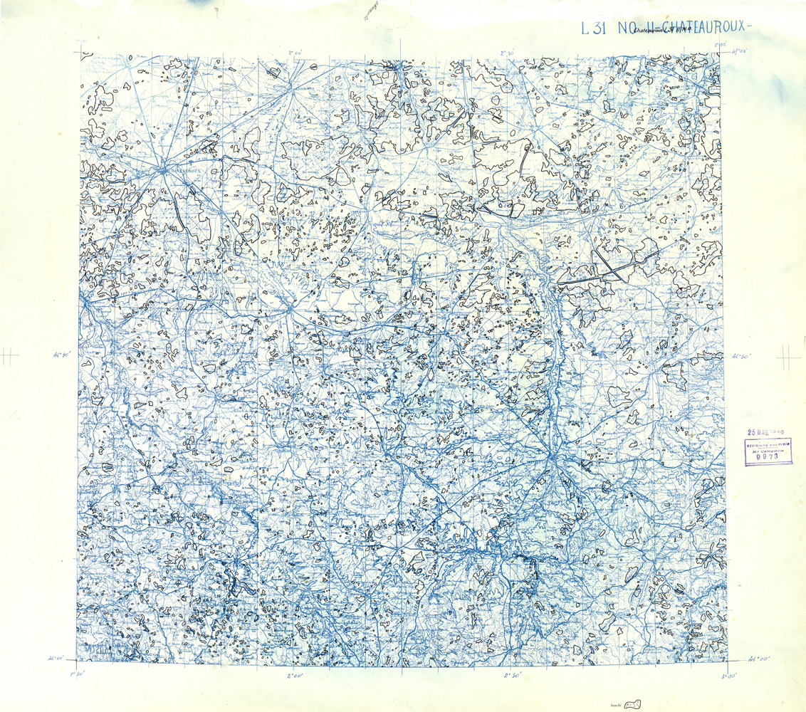 (N:33243) FRANCIA ORIGINALI A TIPI SEPARATI - CHATEAUROUX SEZ. L31 II N.O. BOSCHI. (SE007601) Carte e stampe antiche: riproduzione a colori su carta (formato A1)