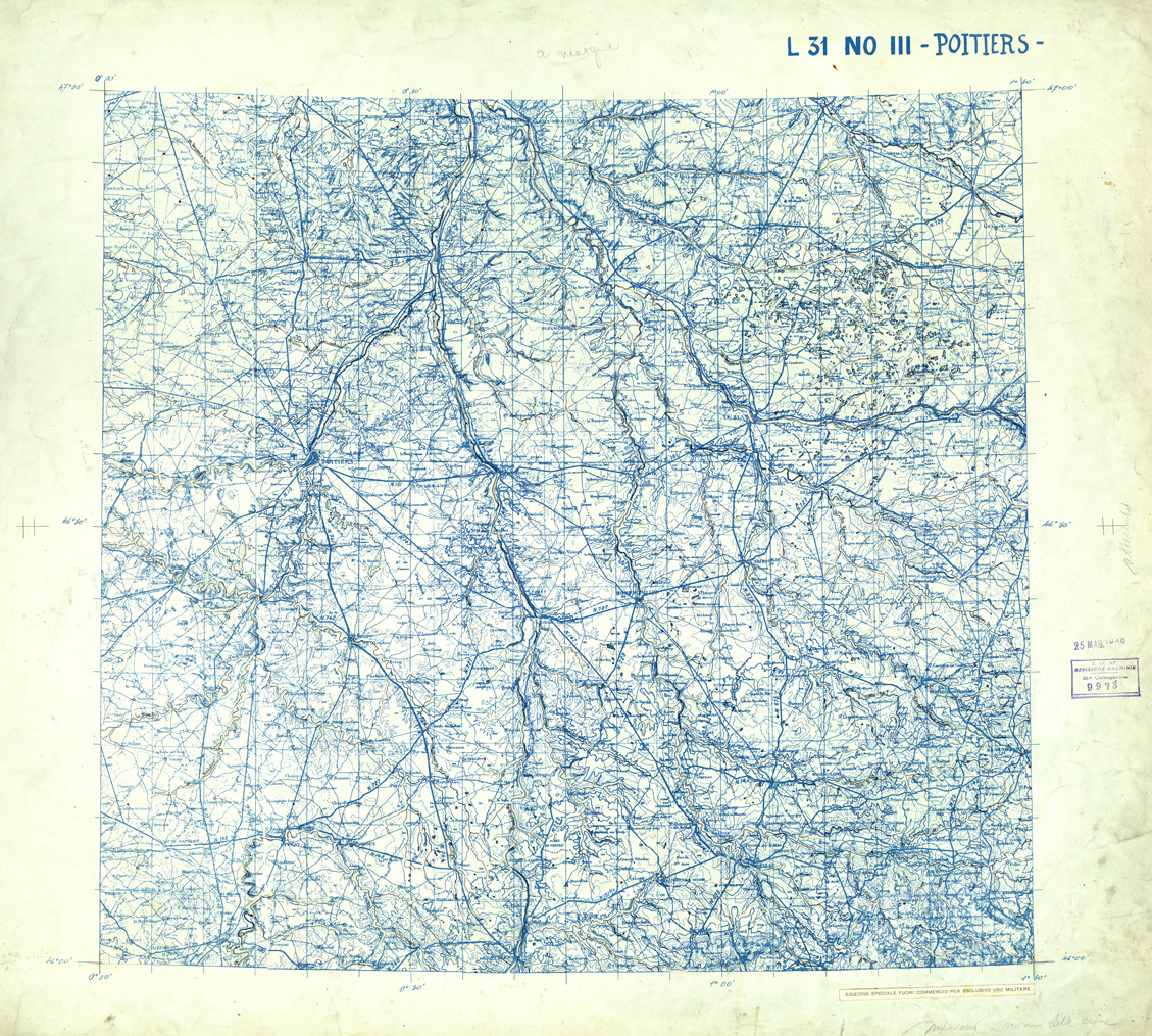 (N:33245) FRANCIA ORIGINALI A TIPI SEPARATI - POITIERS SEZ. L31 III N.O. ACQUE. (SE007603) Carte e stampe antiche: riproduzione a colori su carta (formato A1)