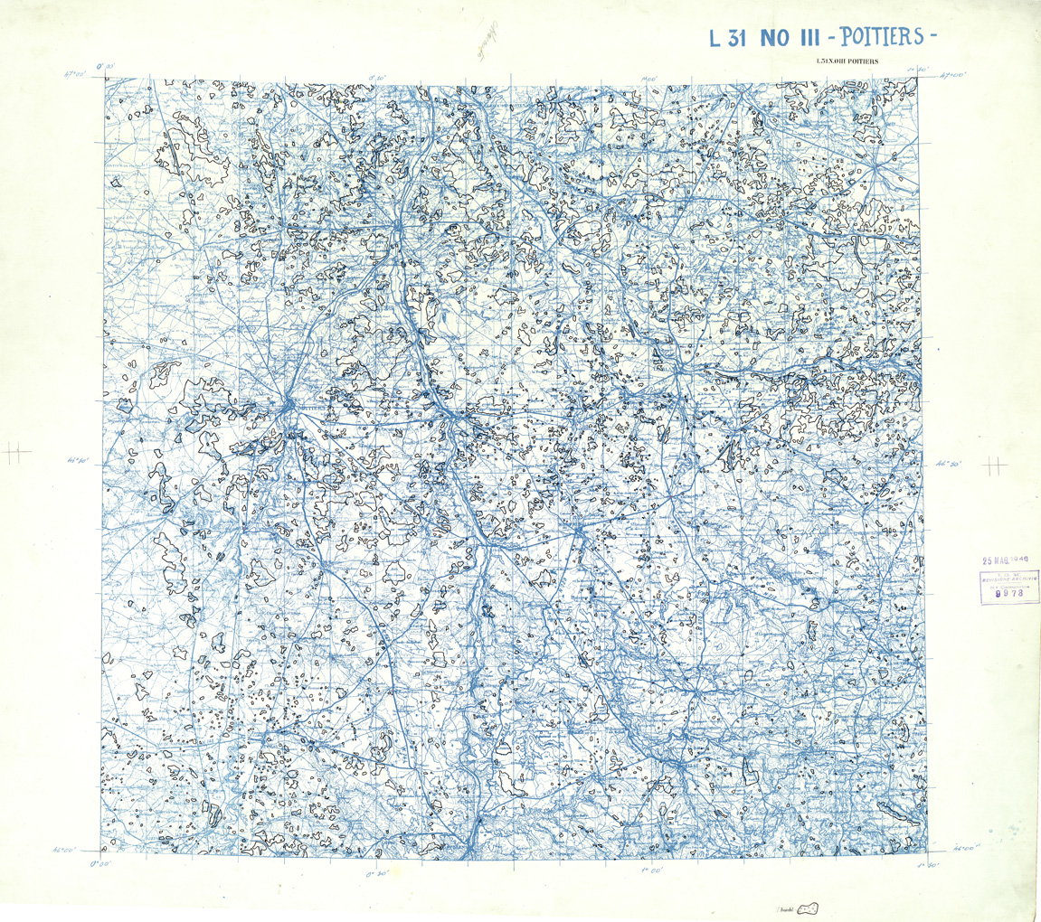 (N:33247) FRANCIA ORIGINALI A TIPI SEPARATI - POITIERS SEZ. L31 III N.O. BOSCHI. (SE007605) Carte e stampe antiche: riproduzione a colori su carta (formato A1)