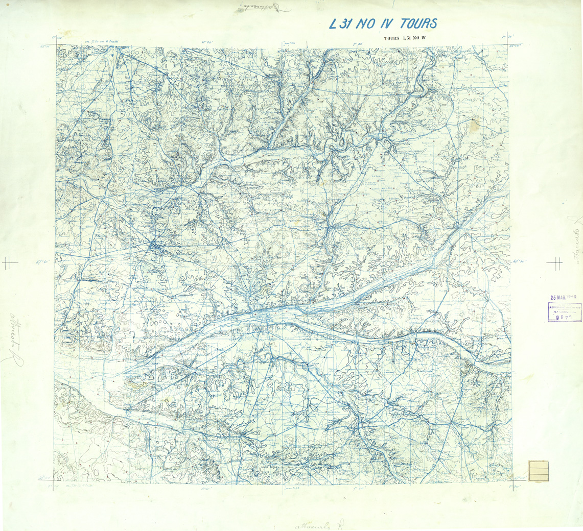 (N:33250) FRANCIA ORIGINALI A TIPI SEPARATI - TOURS SEZ. L31 IV N.O. CURVE. (SE007608) Carte e stampe antiche: riproduzione a colori su carta (formato A1)