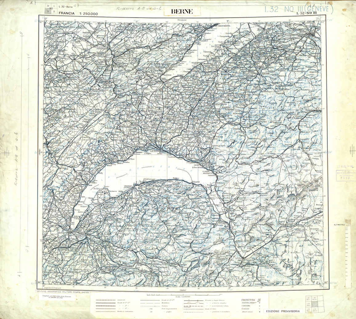 (N:33261) FRANCIA ORIGINALI A TIPI SEPARATI - BERNE GENEVE SEZ. L32 III N.O. NERO. (SE007618) Carte e stampe antiche: riproduzione a colori su carta (formato A1)