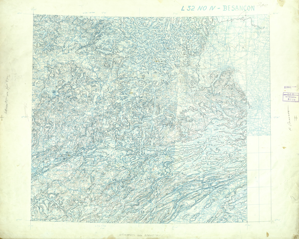 (N:33268) FRANCIA ORIGINALI A TIPI SEPARATI - BESANCON SEZ. L32 IV N.O. CURVE. (SE007624) Carte e stampe antiche: riproduzione a colori su carta (formato A1)