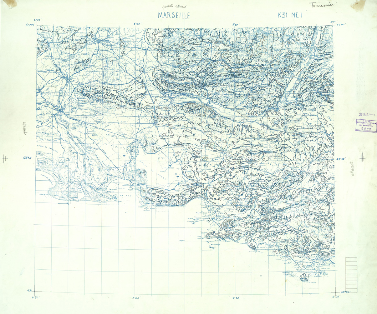 (N:33276) FRANCIA ORIGINALI A TIPI SEPARATI - MARSEILLE SEZ. K31 I N.E. CURVE. (SE007632) Carte e stampe antiche: riproduzione a colori su carta (formato A1)