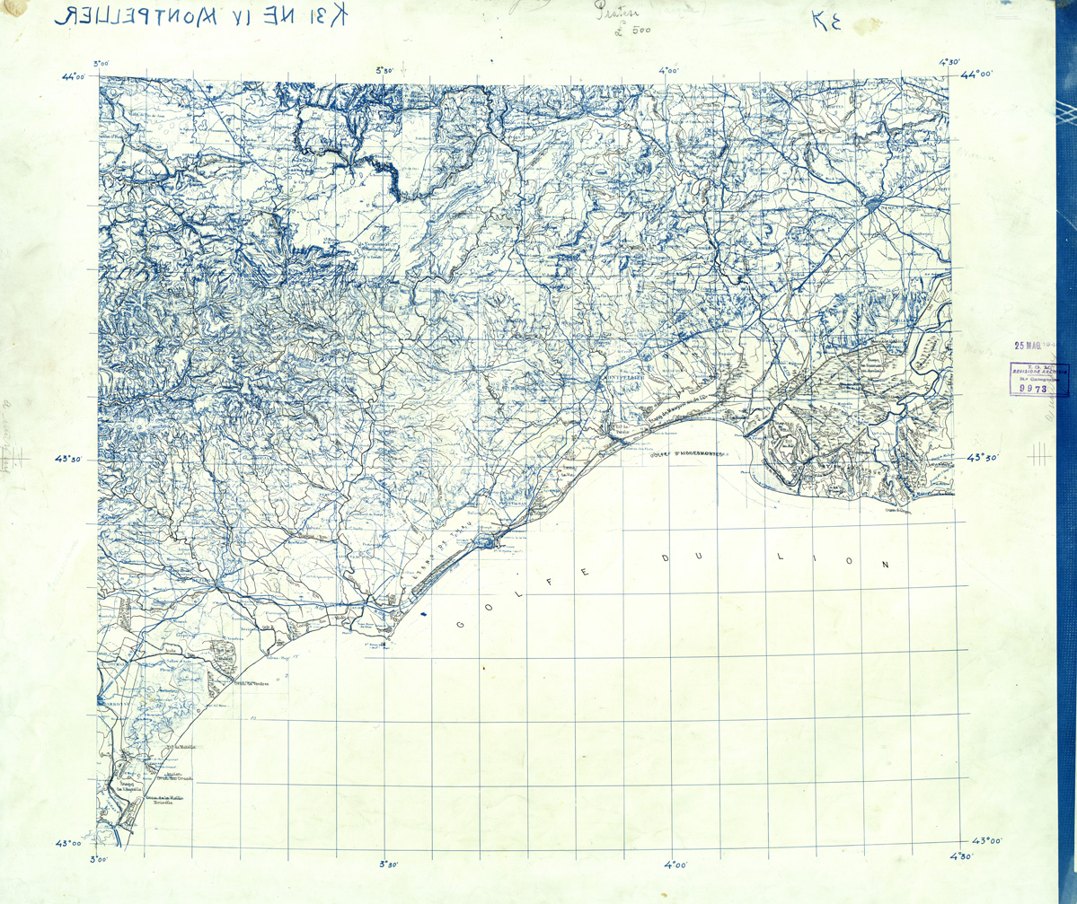 (N:33279) FRANCIA ORIGINALI A TIPI SEPARATI - MONTPELLIER SEZ. K 31 IV N.E. ACQUE. (SE007635) Carte e stampe antiche: riproduzione a colori su carta (formato A1)