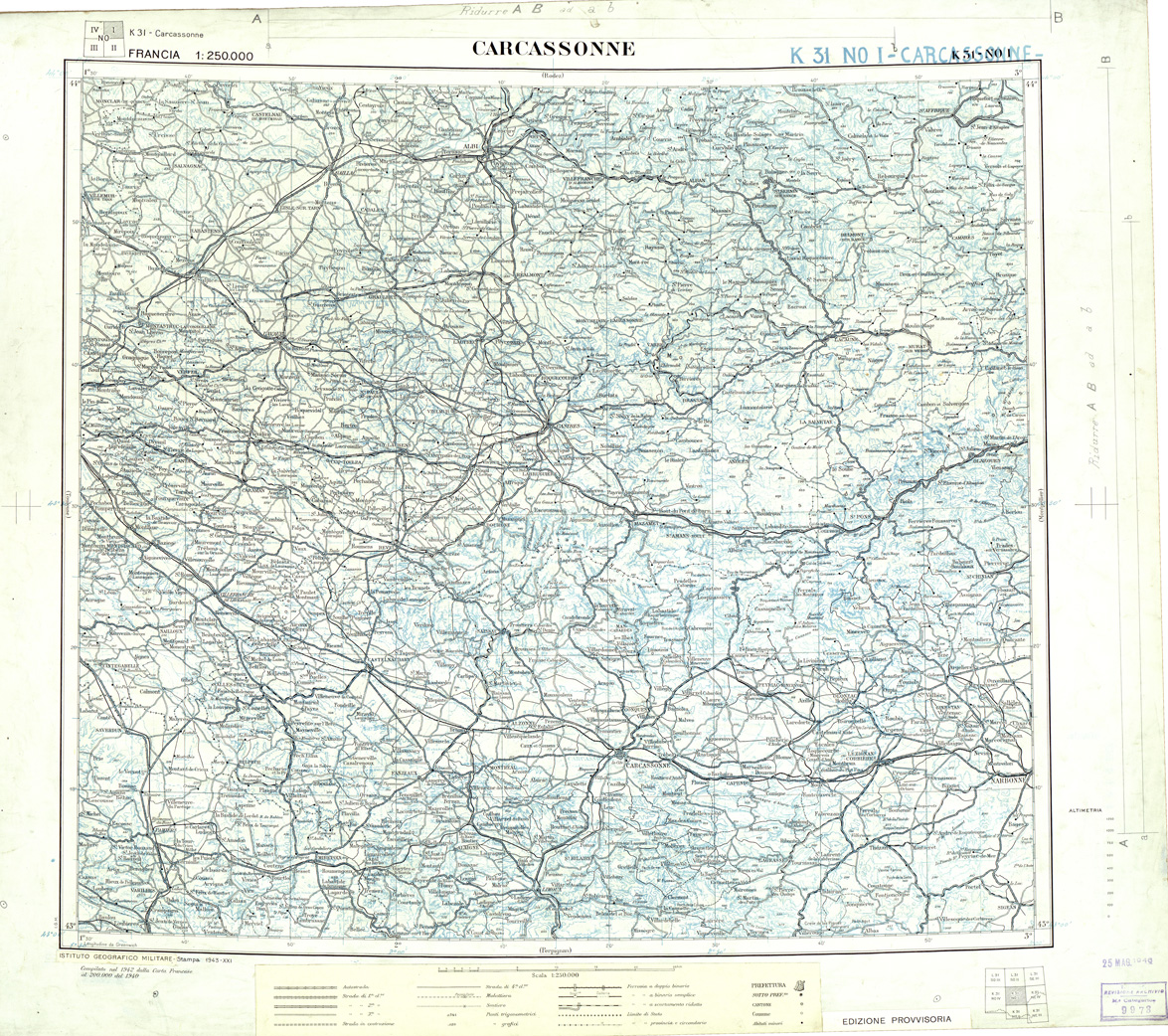 (N:33282) FRANCIA ORIGINALI A TIPI SEPARATI - CARCASSONNE SEZ. K31 I N.O. NERO. (SE007638) Carte e stampe antiche: riproduzione a colori su carta (formato A1)