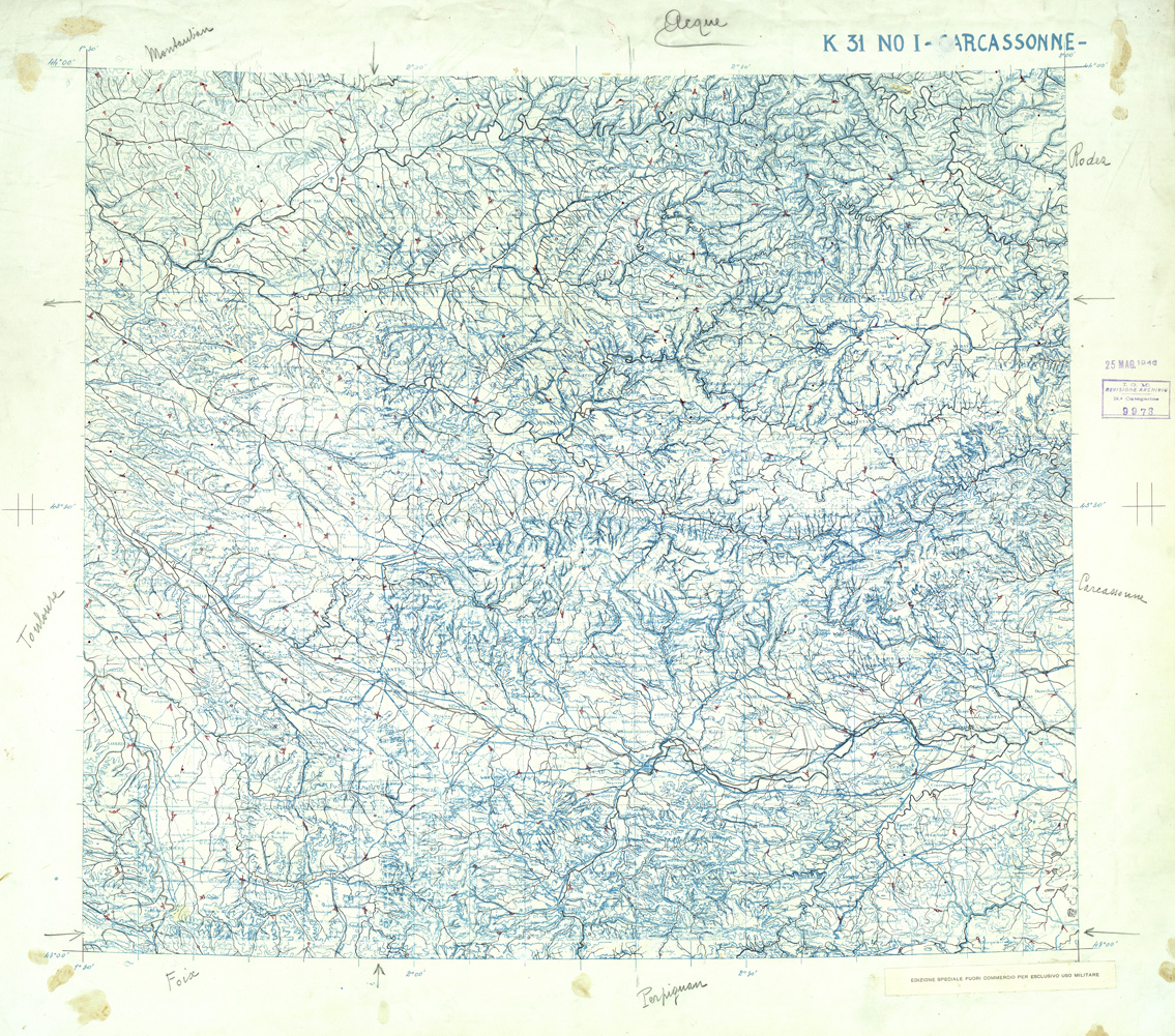 (N:33283) FRANCIA ORIGINALI A TIPI SEPARATI - CARCASSONNE SEZ. K31 I N.O. ACQUE. (SE007639) Carte e stampe antiche: riproduzione a colori su carta (formato A1)