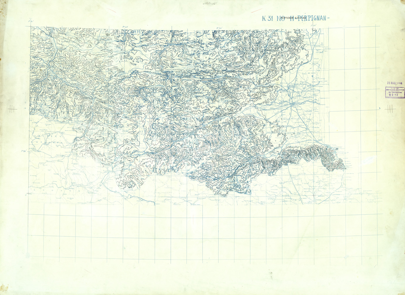 (N:33288) FRANCIA ORIGINALI A TIPI SEPARATI - PERPIGNAN SEZ. K31 II N.O. CURVE. (SE007644) Carte e stampe antiche: riproduzione a colori su carta (formato A1)