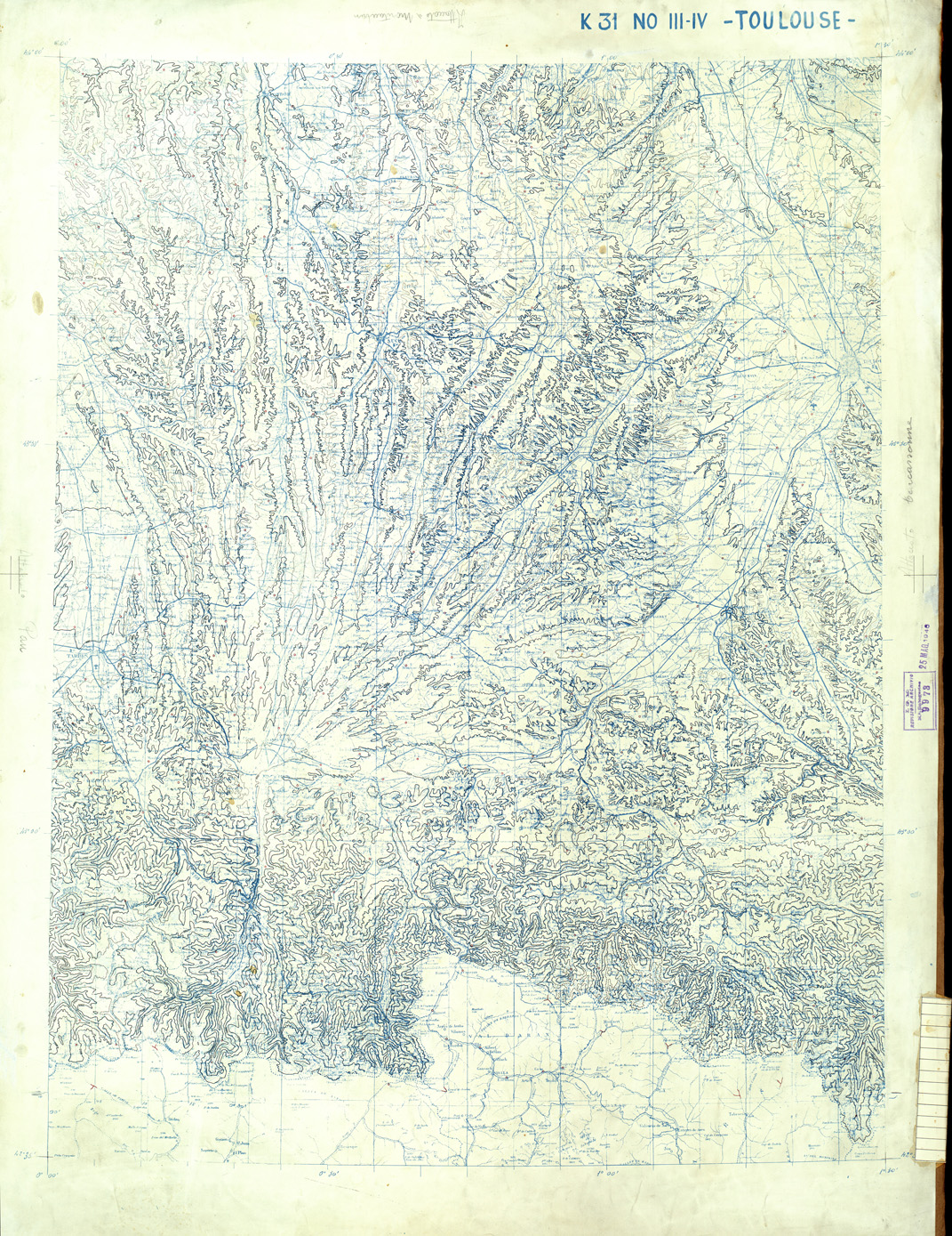 (N:33292) FRANCIA ORIGINALI A TIPI SEPARATI - TOULOUSE SEZ. K31 III IV N.O. CURVE. (SE007648) Carte e stampe antiche: riproduzione a colori su carta (formato A1)