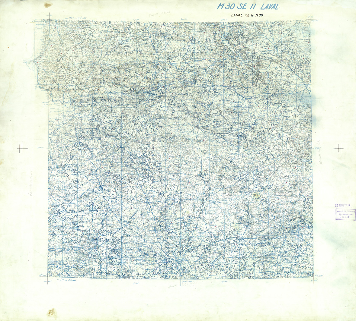 (N:33304) FRANCIA ORIGINALI A TIPI SEPARATI - LAVAL SEZ. M30 II S.E. CURVE. (SE007660) Carte e stampe antiche: riproduzione a colori su carta (formato A1)