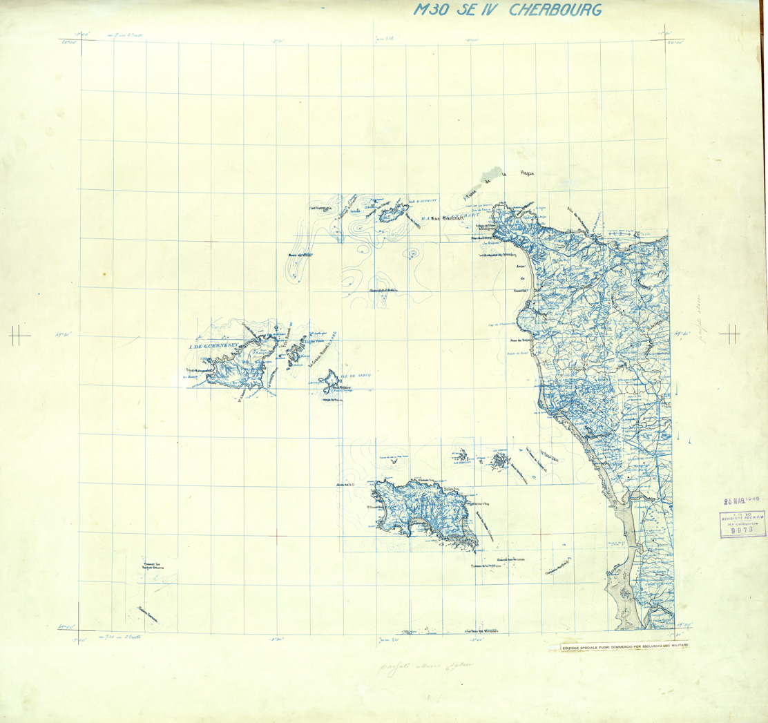 (N:33311) FRANCIA ORIGINALI A TIPI SEPARATI - CHERBOURG SEZ. M30 IV S.E. ACQUE. (SE007667) Carte e stampe antiche: riproduzione a colori su carta (formato A1)