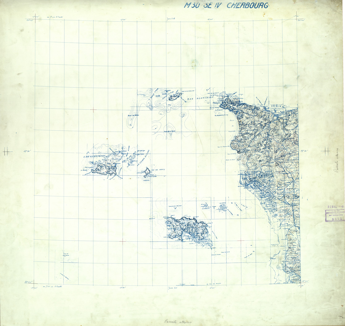 (N:33312) FRANCIA ORIGINALI A TIPI SEPARATI - CHERBOURG SEZ. M30 IV S.E. CURVE. (SE007668) Carte e stampe antiche: riproduzione a colori su carta (formato A1)