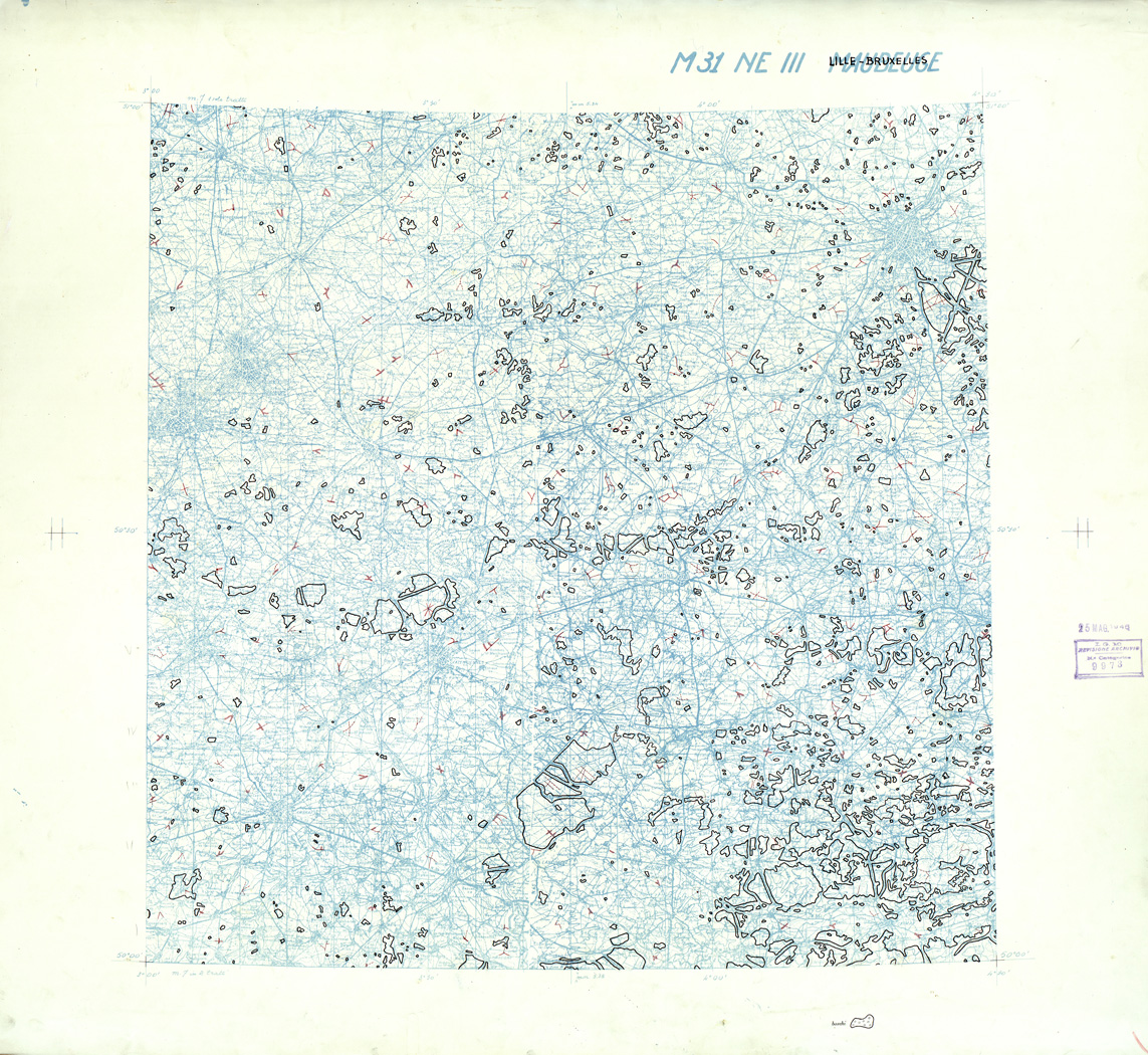(N:33321) FRANCIA ORIGINALI A TIPI SEPARATI - LILLE BRUXELLES SEZ. M31 III N.E. BOSCHI (SE007677) Carte e stampe antiche: riproduzione a colori su carta (formato A1)