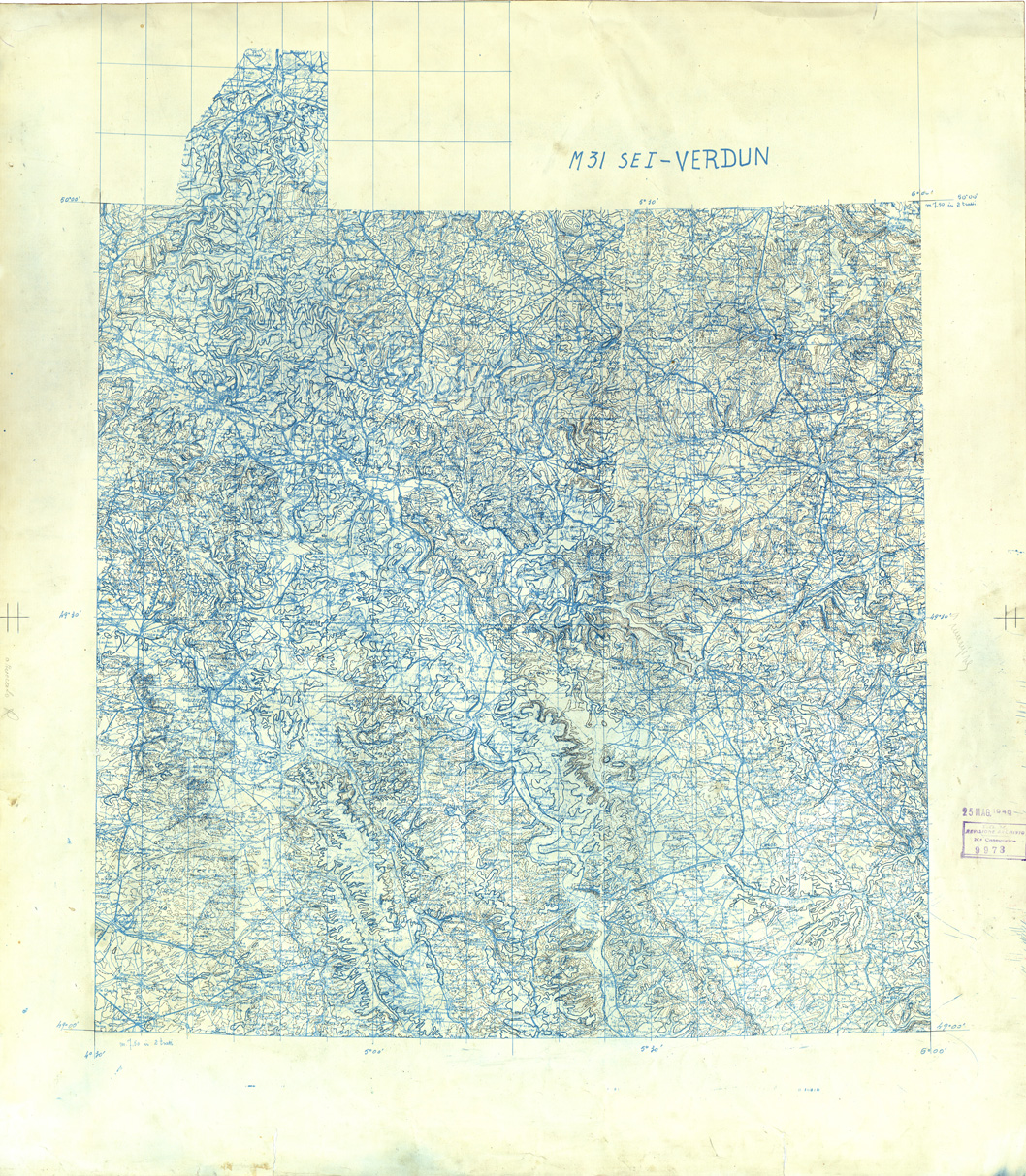 (N:33324) FRANCIA ORIGINALI A TIPI SEPARATI - VERDUN SEZ. M31 I S.E. CURVE. (SE007680) Carte e stampe antiche: riproduzione a colori su carta (formato A1)
