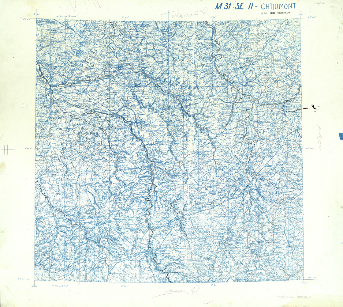(N:33327) FRANCIA ORIGINALI A TIPI SEPARATI - CHAUMONT SEZ. M31 II S.E. ACQUE. (SE007683) Carte e stampe antiche: riproduzione a colori su carta (formato A1)