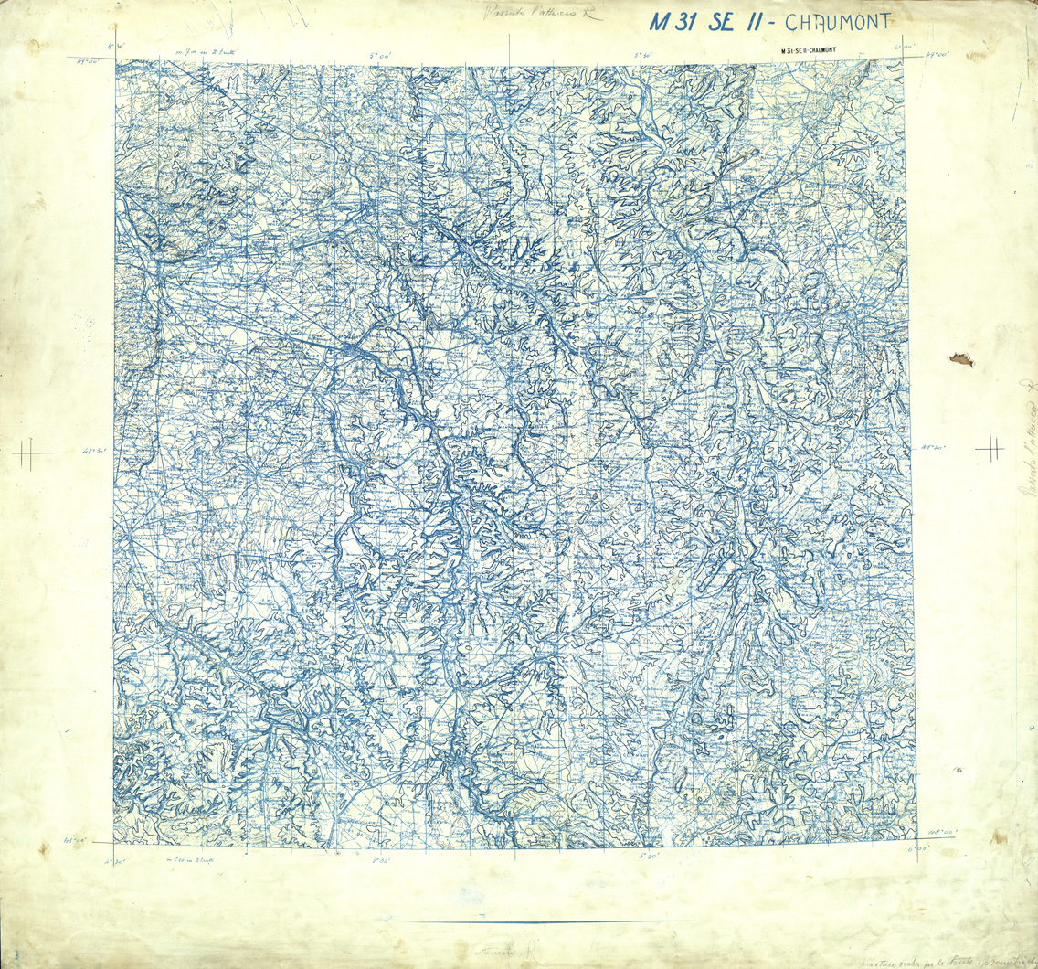(N:33328) FRANCIA ORIGINALI A TIPI SEPARATI - CHAUMONT SEZ. M31 II S.E. CURVE. (SE007684) Carte e stampe antiche: riproduzione a colori su carta (formato A1)