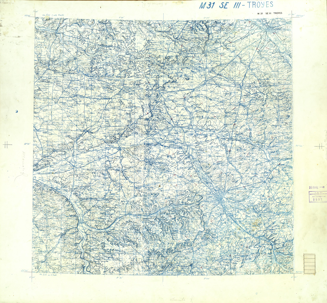 (N:33332) FRANCIA ORIGINALI A TIPI SEPARATI - TROYES SEZ. M31 III S.E. CURVE. (SE007688) Carte e stampe antiche: riproduzione a colori su carta (formato A1)
