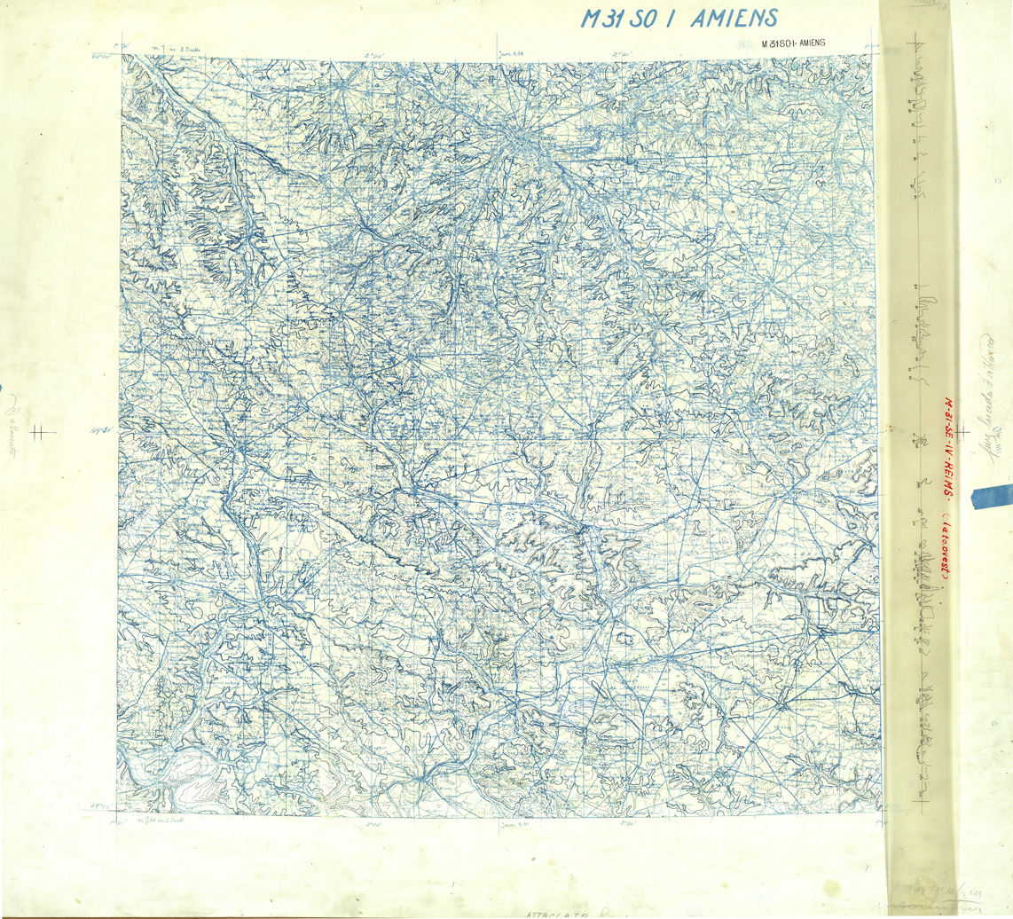 (N:33344) FRANCIA ORIGINALI A TIPI SEPARATI - AMIENS SEZ. M31 I S.O. CURVE. (SE007696) Carte e stampe antiche: riproduzione a colori su carta (formato A1)