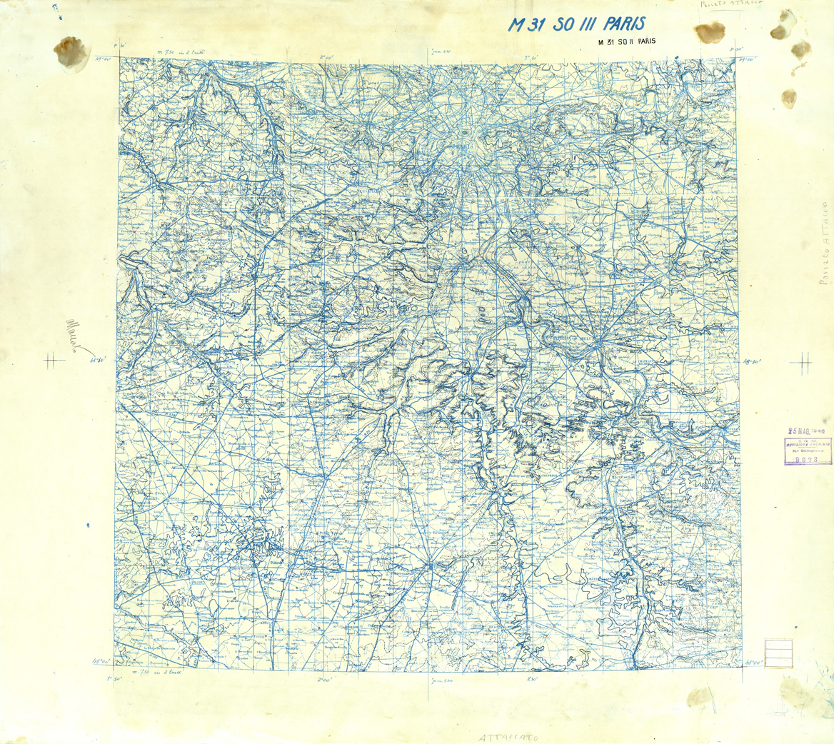 (N:33346) FRANCIA ORIGINALI A TIPI SEPARATI - PARIS SEZ. M31 II S.O. CURVE. (SE007700) Carte e stampe antiche: riproduzione a colori su carta (formato A1)