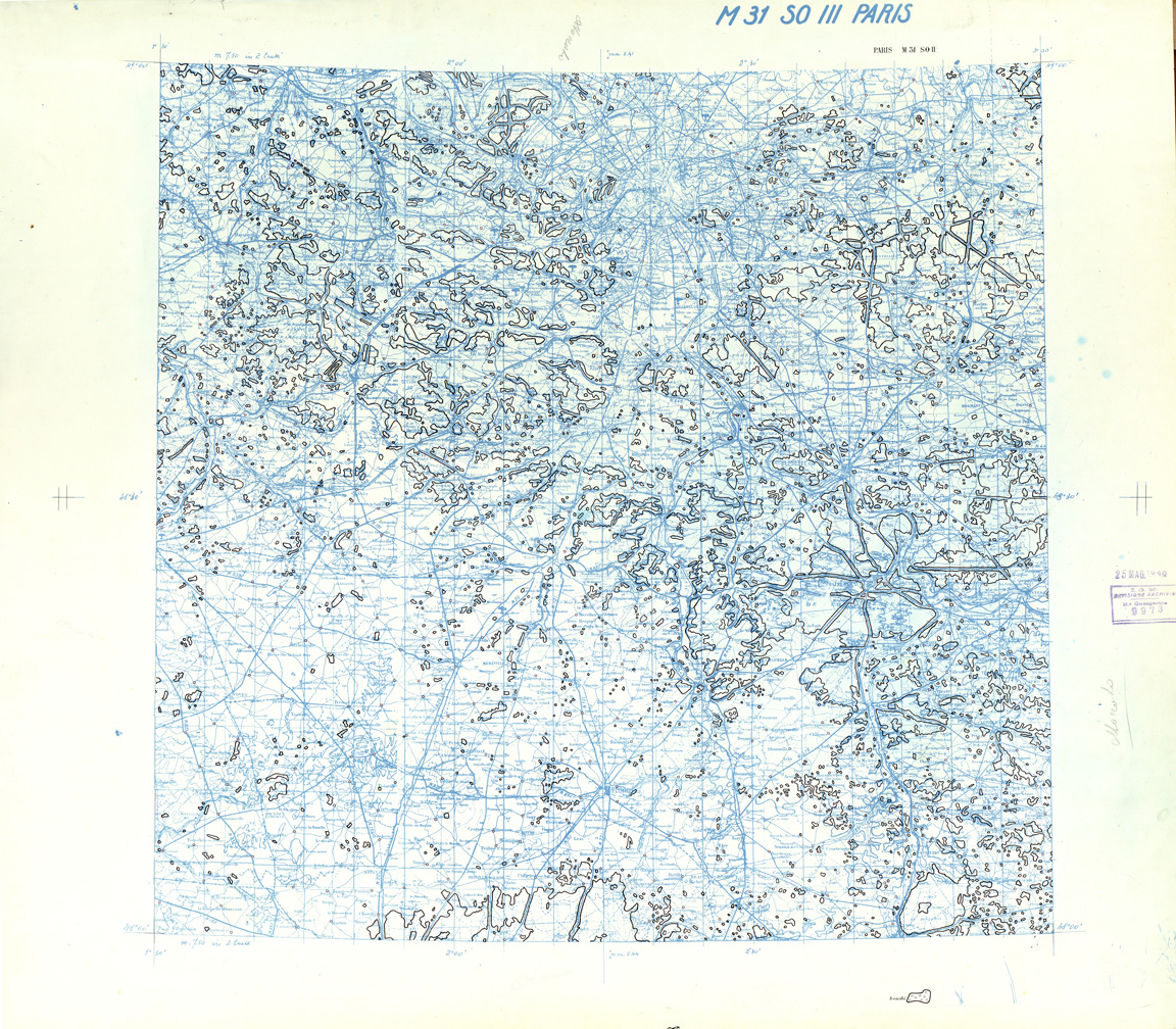(N:33347) FRANCIA ORIGINALI A TIPI SEPARATI - PARIS SEZ. M31 II S.O. BOSCHI. (SE007701) Carte e stampe antiche: riproduzione a colori su carta (formato A1)