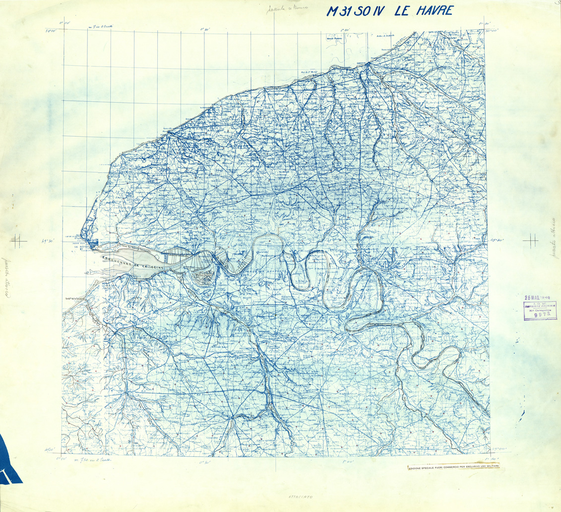 (N:33354) FRANCIA ORIGINALI A TIPI SEPARATI - LE HAVRE SEZ. M31 IV S.O. ACQUE. (SE007707) Carte e stampe antiche: riproduzione a colori su carta (formato A1)