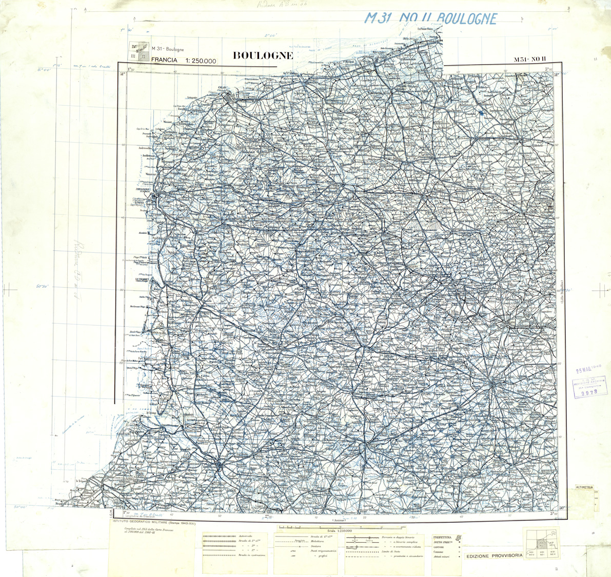 (N:33357) FRANCIA ORIGINALI A TIPI SEPARATI - BOULOGNE SEZ. M31 II N.O. NERO. (SE007710) Carte e stampe antiche: riproduzione a colori su carta (formato A1)