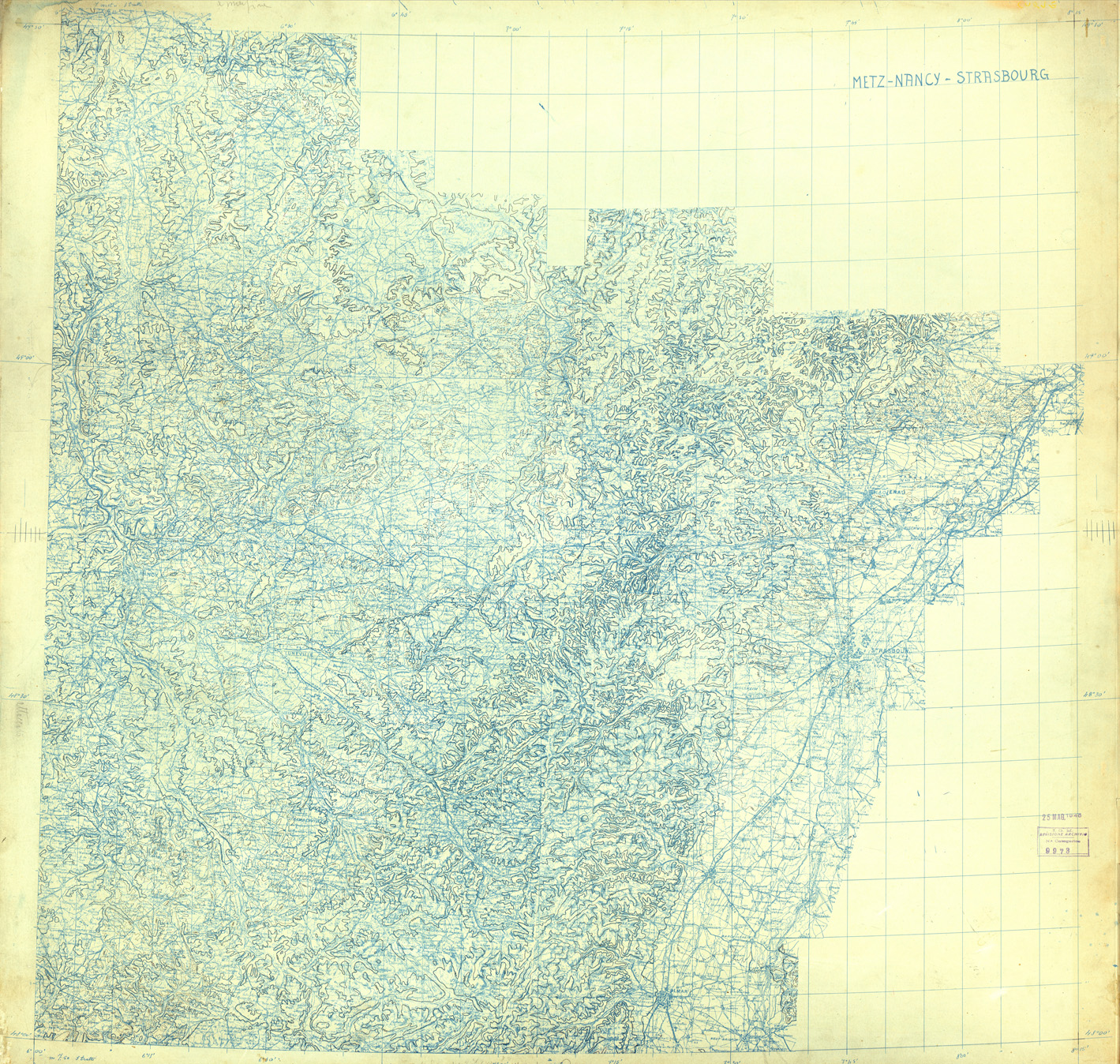 (N:33367) FRANCIA ORIGINALI A TIPI SEPARATI - METZ - NANCY - STRASBOURG SEZ. M32 III S.O. CURVE. (SE007716) Carte e stampe antiche: riproduzione a colori su carta (formato A1)