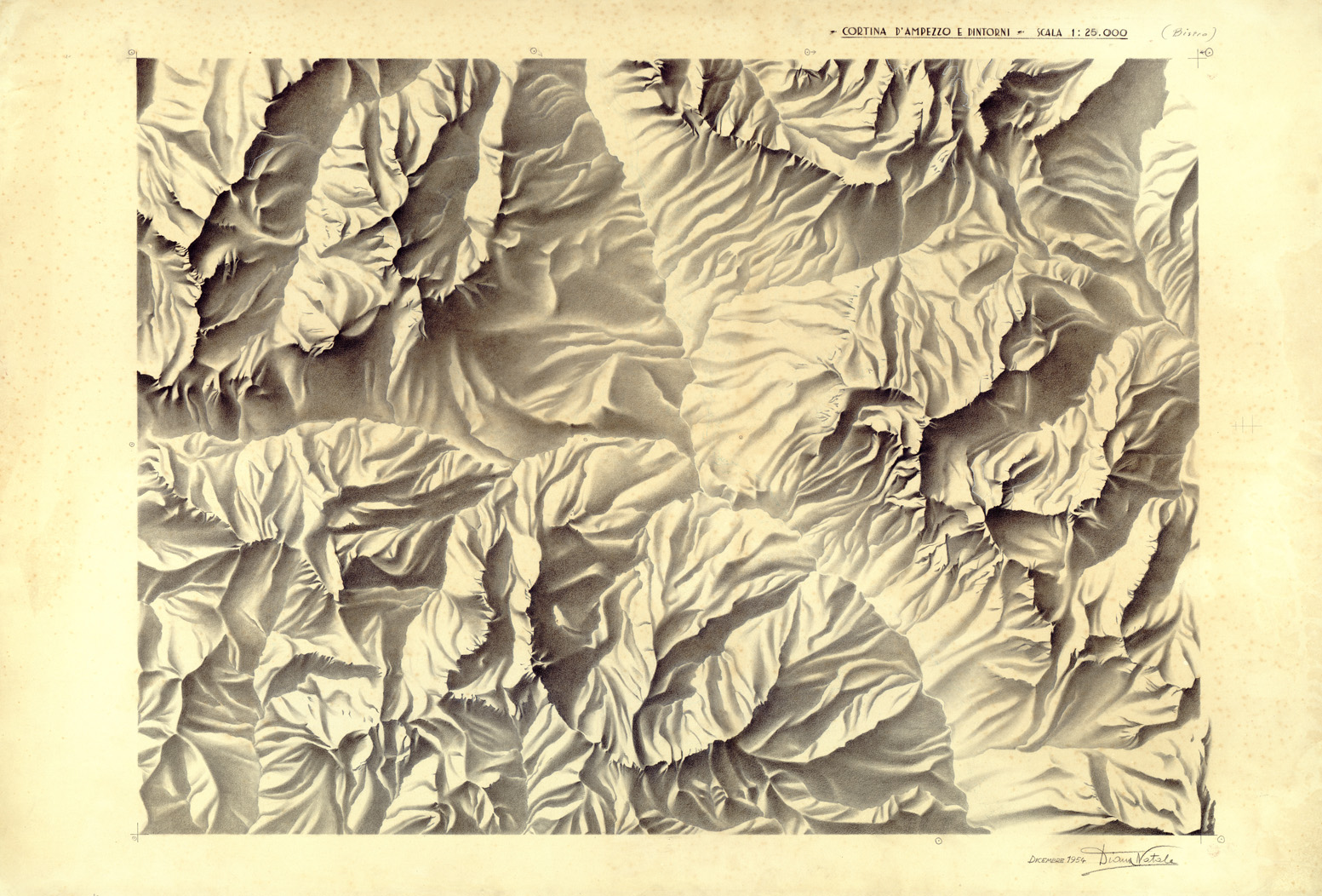 (N:33560) CORTINA D'AMPEZZO E DINTORNI ( SFUMO ) (SE007776) Carte e stampe antiche: riproduzione a colori su carta (formato A1)