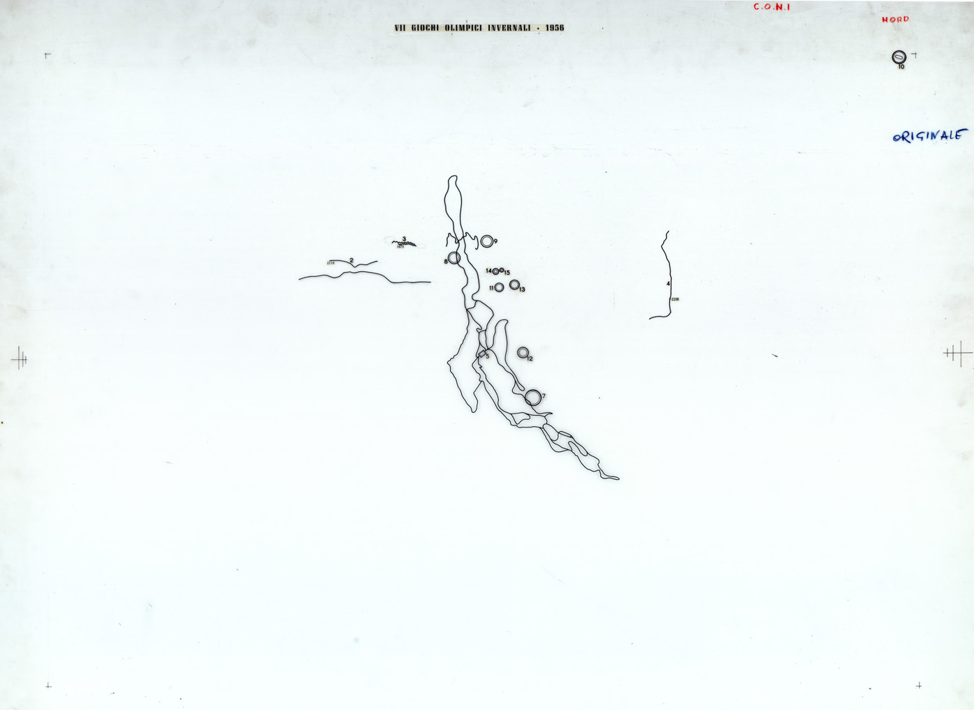 (N:33587) CORTINA D'AMPEZZO CARTA C.O.N.I. VII GIOCHI OLIMPICI INVERNALI (SE007782) Carte e stampe antiche: riproduzione a colori su carta (formato A1)