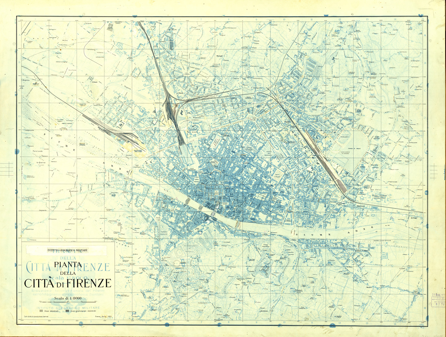 (N:33376) PIANTA DELLA CITTA' DI FIRENZE - ORIGINALI A COLORI SEPARATI - TOPONOMASTICA (SE007814) Carte e stampe antiche: riproduzione a colori su carta (formato A1)