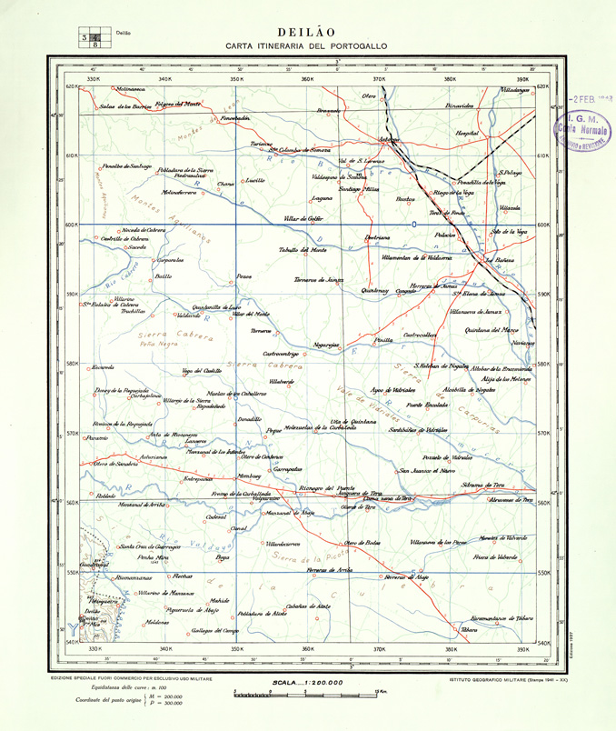 (N:33414) CARTA ITINERARIA DEL PORTOGALLO - FOGLIO 4 DEILAO. (SE007843) Carte e stampe antiche: riproduzione a colori su carta (formato A1)