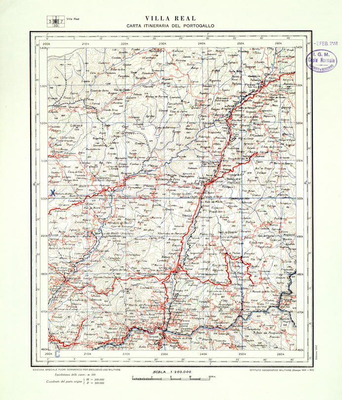 (N:33416) CARTA ITINERARIA DEL PORTOGALLO - FOGLIO 6 VILLA REAL. (SE007845) Carte e stampe antiche: riproduzione a colori su carta (formato A1)