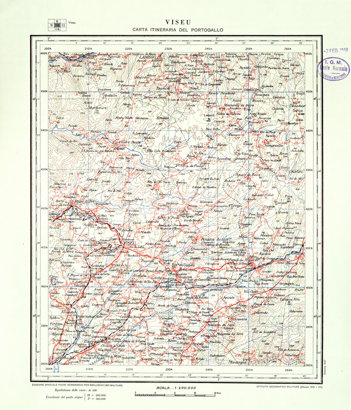 (N:33420) CARTA ITINERARIA DEL PORTOGALLO - FOGLIO 10 VISEU. (SE007849) Carte e stampe antiche: riproduzione a colori su carta (formato A1)