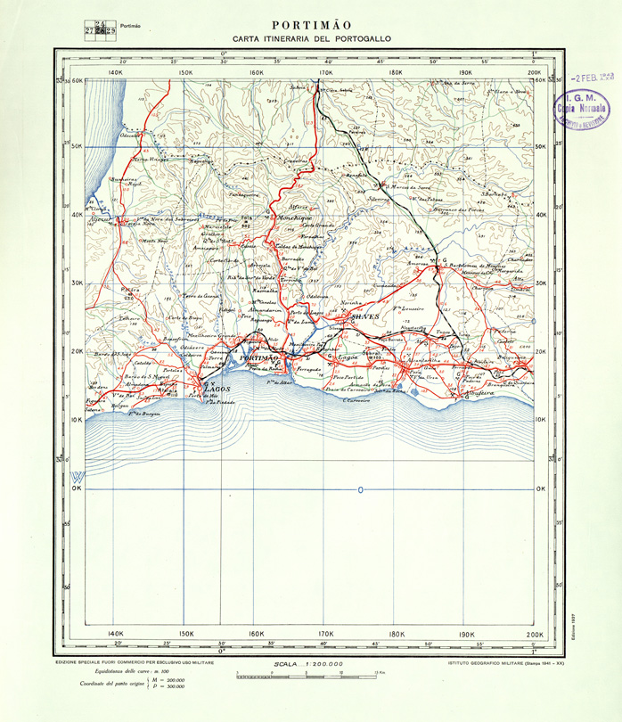 (N:33446) CARTA ITINERARIA DEL PORTOGALLO - FOGLIO 28 PORTIMAO. (SE007867) Carte e stampe antiche: riproduzione a colori su carta (formato A1)