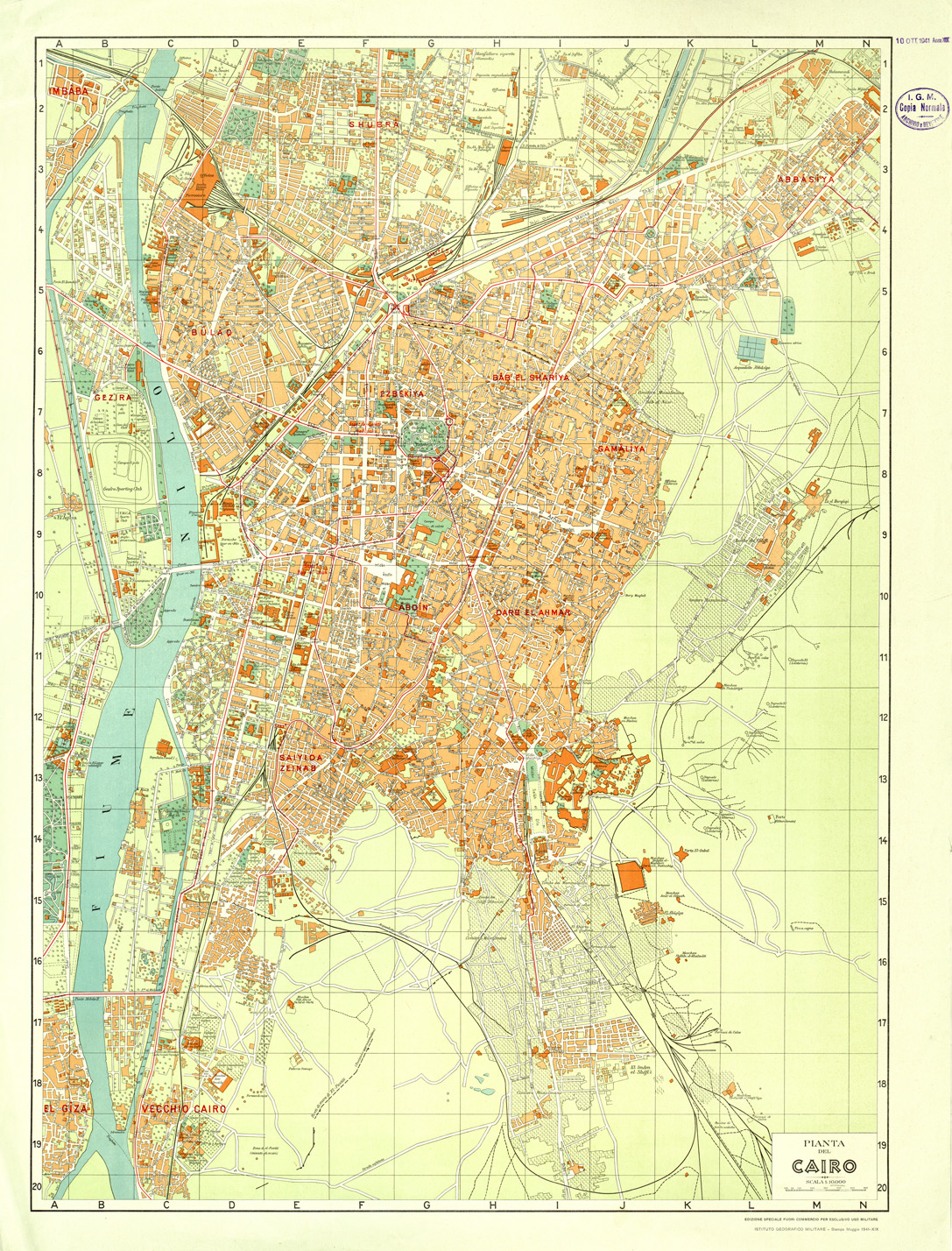 (N:33476) PIANTA DEL CAIRO (SE007890) Carte e stampe antiche: riproduzione a colori su carta (formato A1)