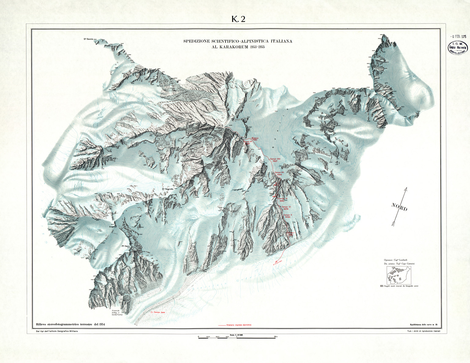 (N:33768) K 2 - SPEDIZIONE SCIENTIFICO - ALPINISTICA ITALIANA AL KARAKORUM (SE008045) Carte e stampe antiche: riproduzione a colori su carta (formato A1)