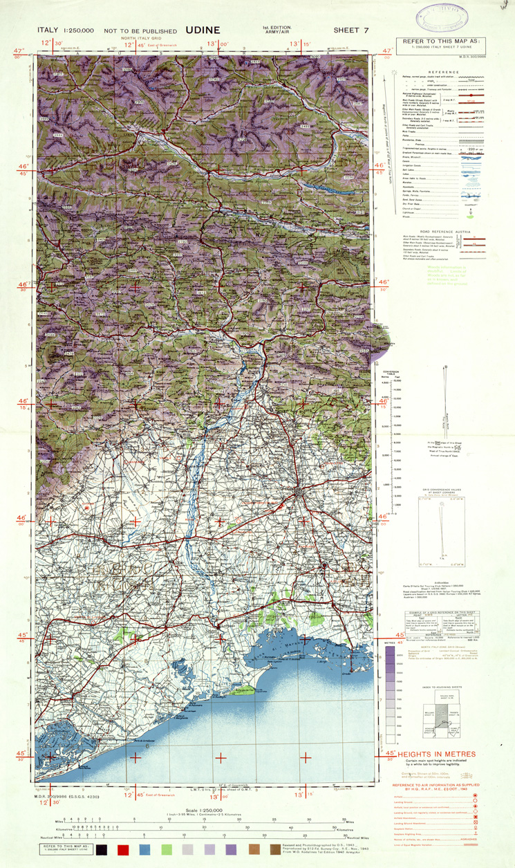 (N:33860) ITALY - SHEET 7 - UDINE. (SE008160) Carte e stampe antiche: riproduzione a colori su carta (formato A1)