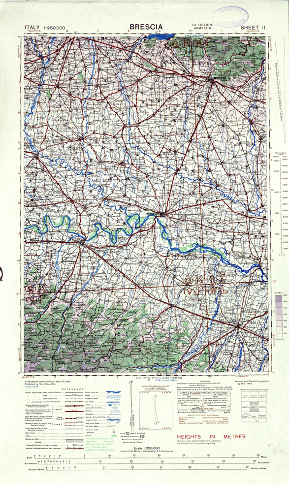 (N:33866) ITALY - SHEET 11 - BRESCIA. (SE008165) Carte e stampe antiche: riproduzione a colori su carta (formato A1)
