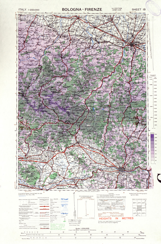 (N:33875) ITALY - SHEET 18 - BOLOGNA - FIRENZE. (SE008173) Carte e stampe antiche: riproduzione a colori su carta (formato A1)