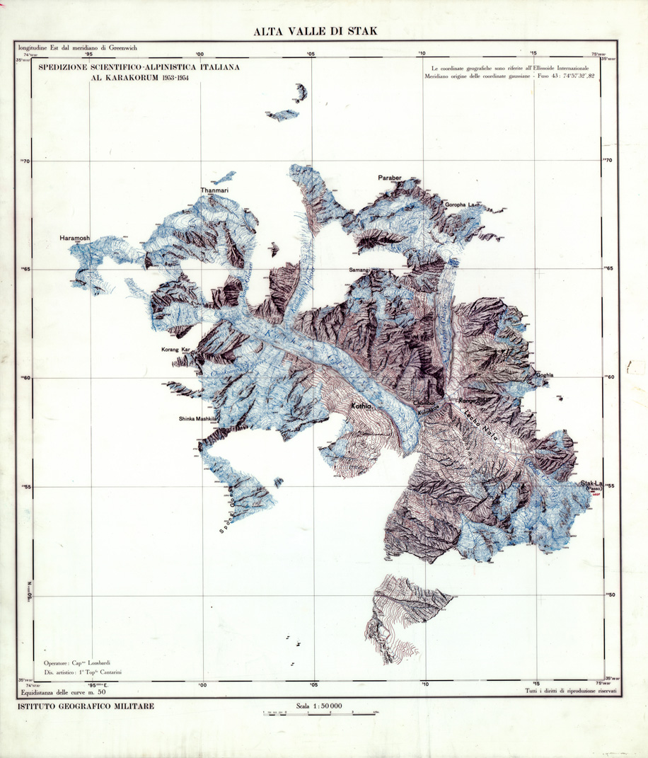 (N:34244) ALTA VALLE DI STAK - ORIGINALE A COLORI RIUNITI (SE008282) Carte e stampe antiche: riproduzione a colori su carta (formato A1)