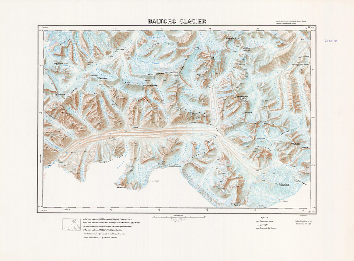 (N:34249) BALTORO GLACIER (SE008287) Carte e stampe antiche: riproduzione a colori su carta (formato A1)