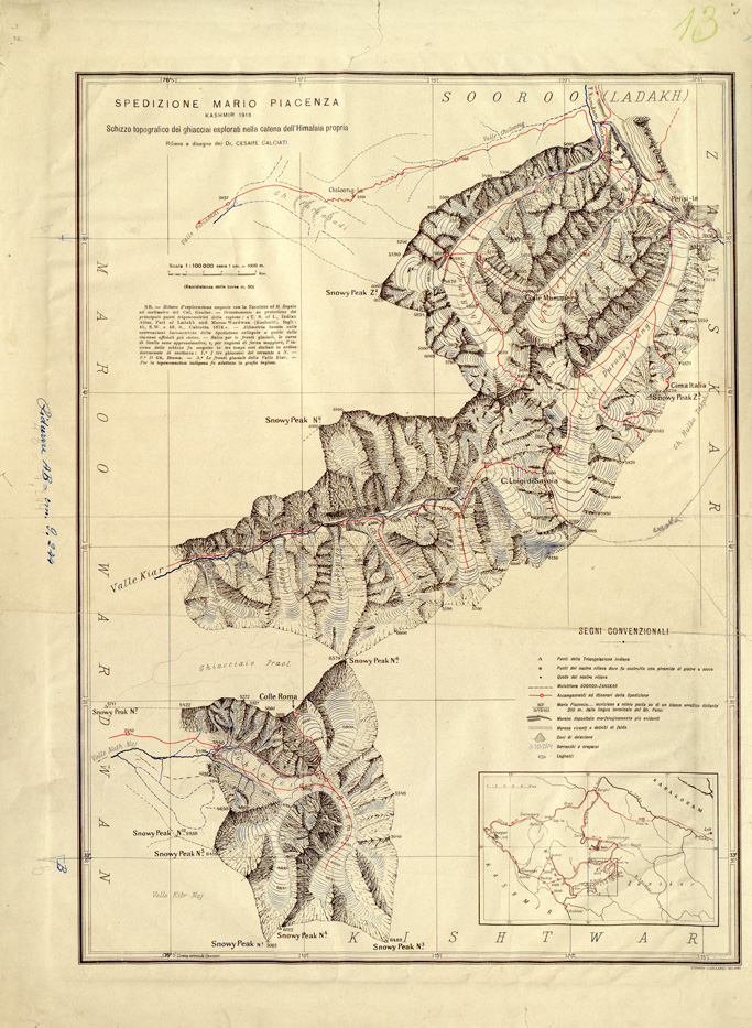 (N:34161) KASHMIR - SPEDIZIONE MARIO PIACENZA (SE008321) Carte e stampe antiche: riproduzione a colori su carta (formato A1)