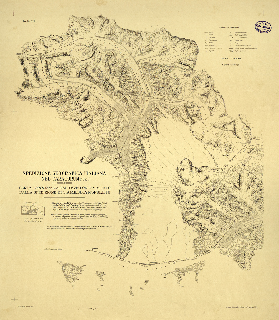 (N:34163) SPEDIZIONE GEOGRAFICA ITALIANA NEL CARACORUM - FOGLIO 1 (SE008323) Carte e stampe antiche: riproduzione a colori su carta (formato A1)