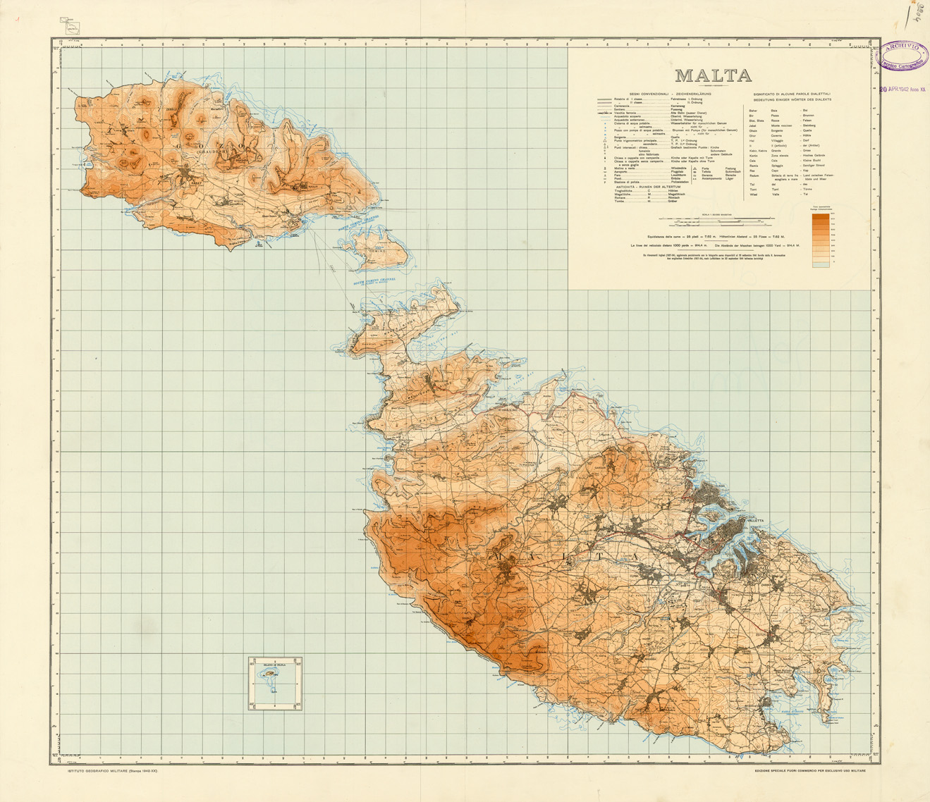 (N:34026) MALTA (SE008517) Carte e stampe antiche: riproduzione a colori su carta (formato A1)