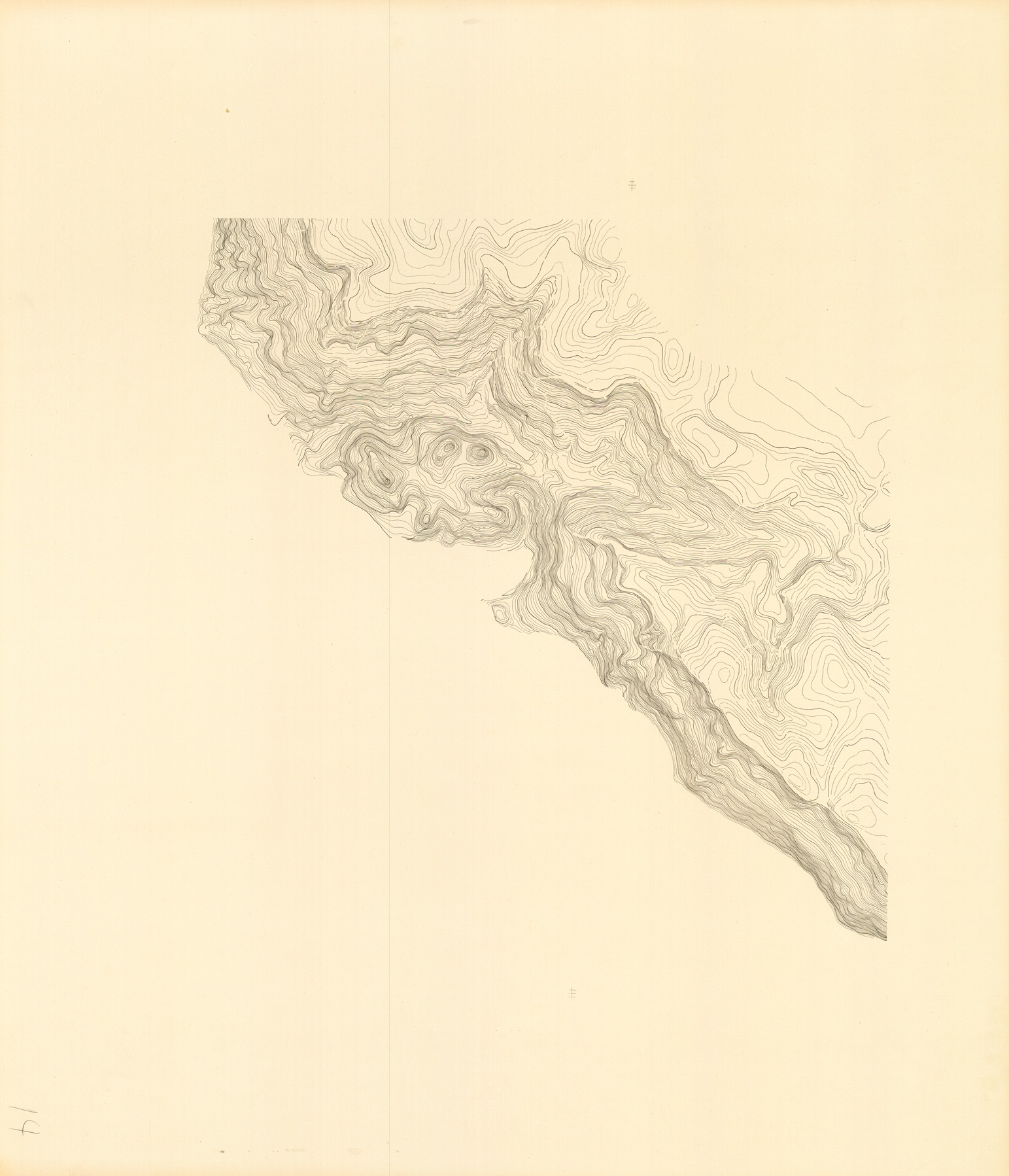 (N:34136) MALTA - FOGLIO XIV - RAS ID DAWARA - COPIE DI PROVA - CURVE (SE008543) Carte e stampe antiche: riproduzione a colori su carta (formato A1)