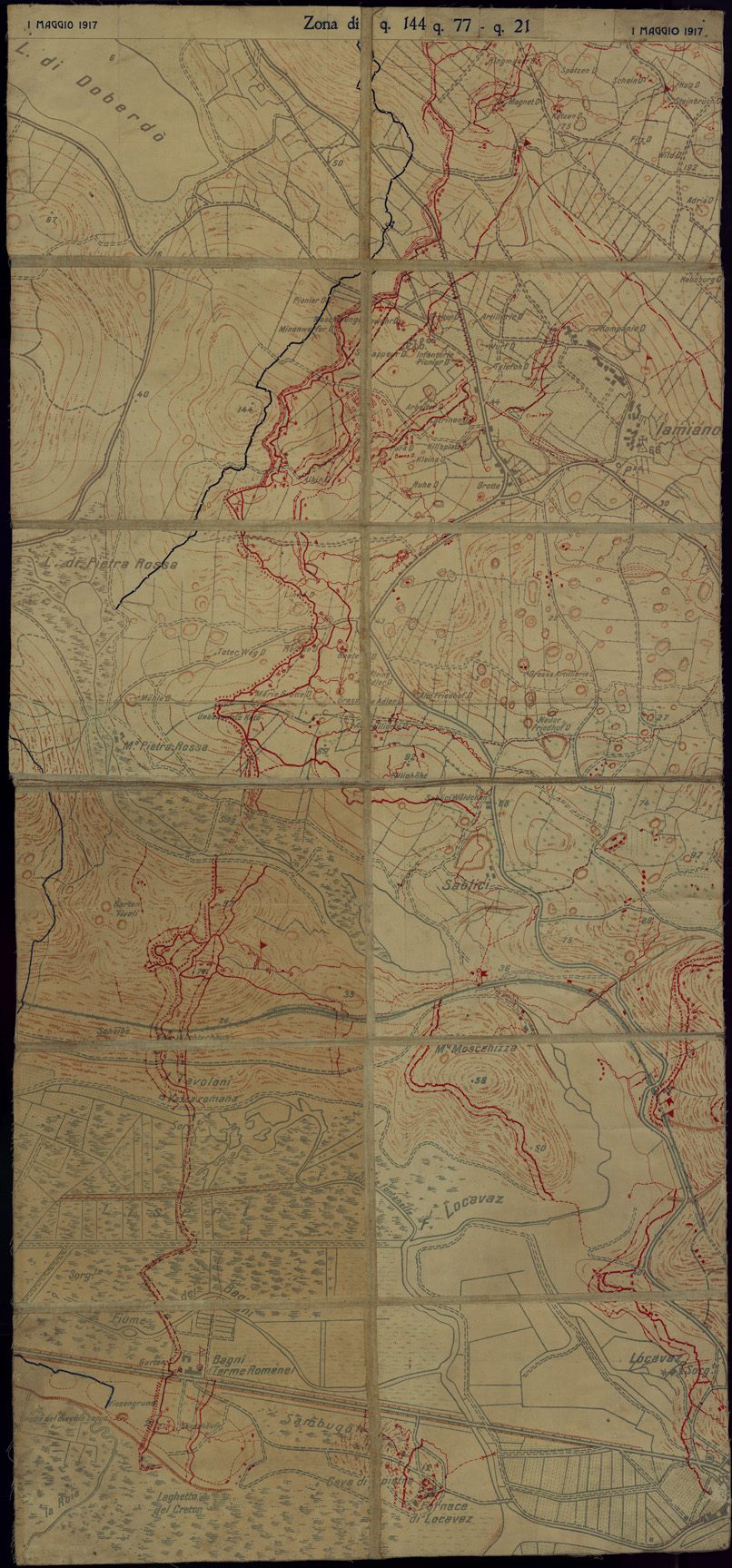 (N:34842) ZONA Q 144 - Q 77 - Q 21 (SE008550, SE008551) Carte e stampe antiche: riproduzione a colori su carta (formato A1)