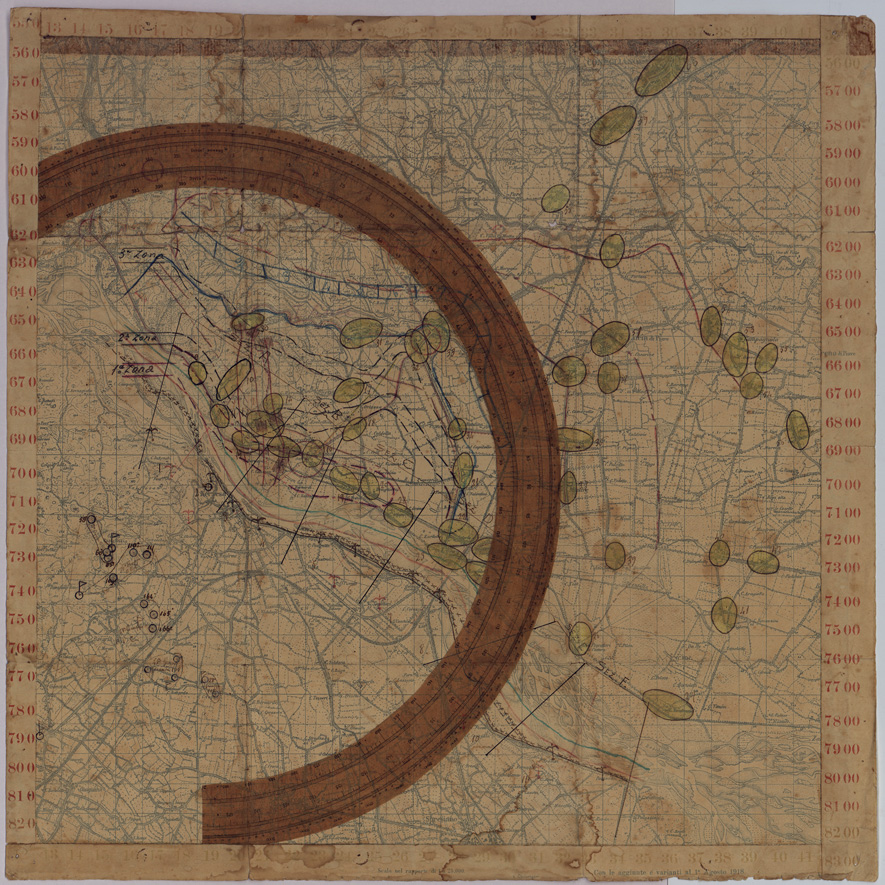 (N:34849) CARTINA ITALIANA PER ARTIGLIERIA ZONA DI CONEGLIANO (SE008561) Carte e stampe antiche: riproduzione a colori su carta (formato A1)