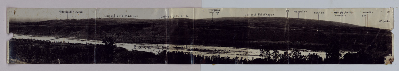 (N:34854) FOTO PANORAMICA AUSTRIACA ZONA COLLE VAL D'ACQUA - NERVESA (fronte e retro) (SE008566, SE008567) Carte e stampe antiche: riproduzione a colori su carta (formato A1)